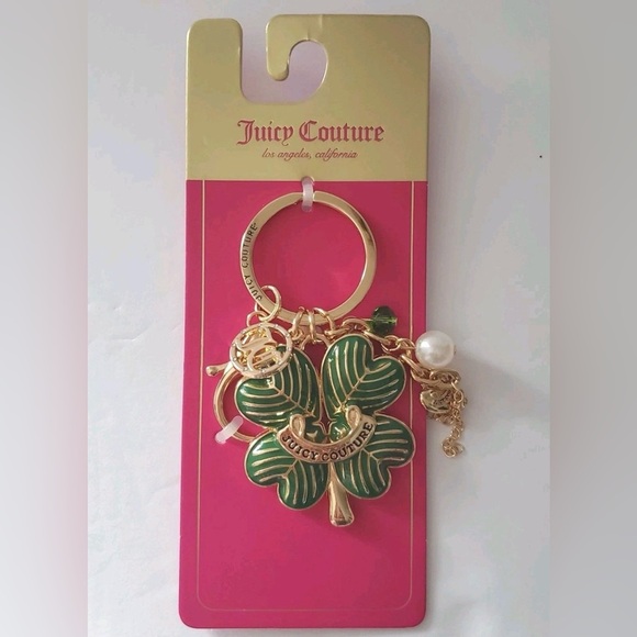 Juicy Couture Gold and Green Clover Key Holder - Picture 3 of 11